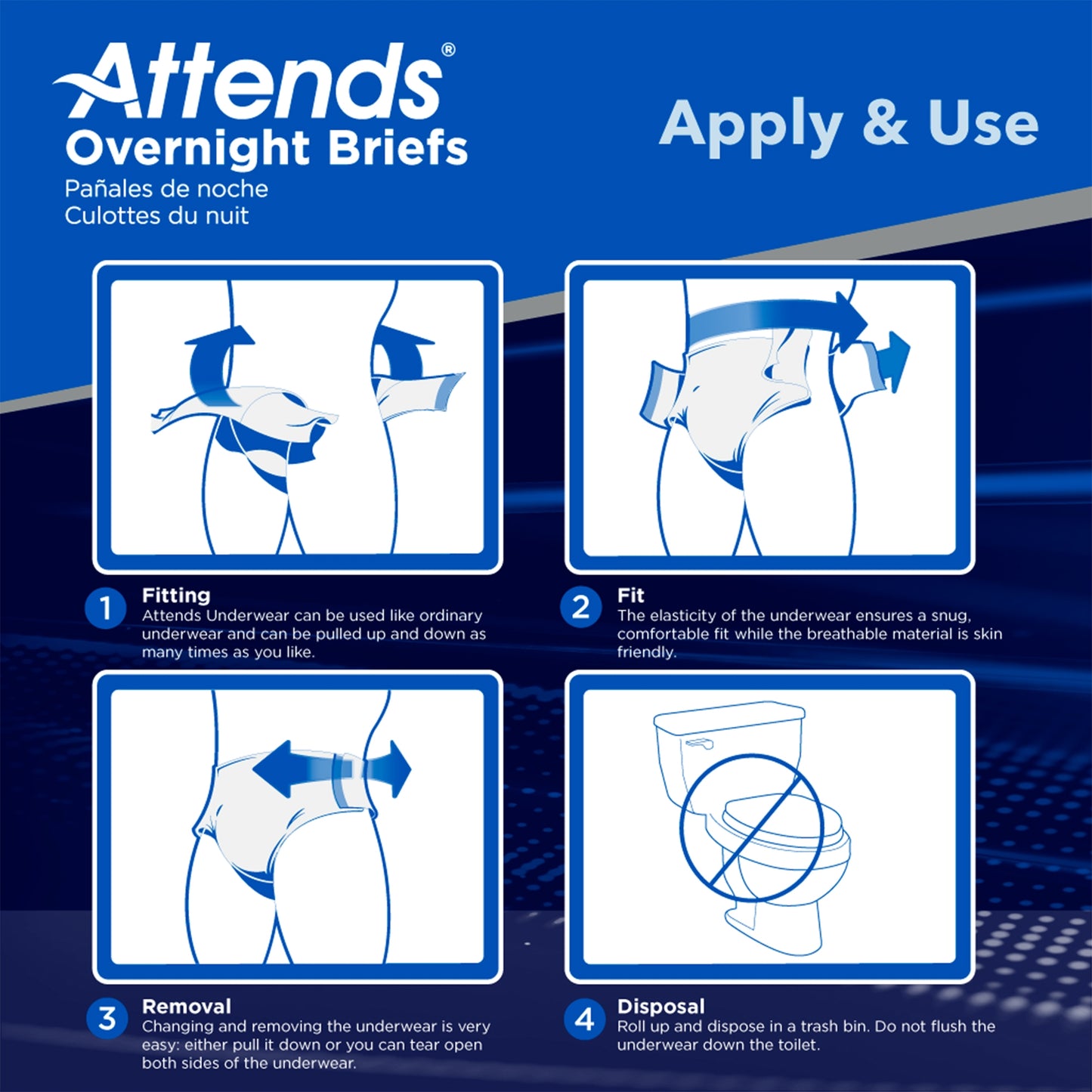 Attends Overnight Briefs with Tabs, Maximum Protection
