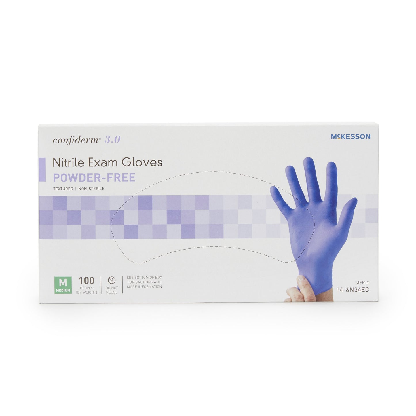 Nitrile Exam Gloves Box of 100, Powder-Free, Textured Finger Tips