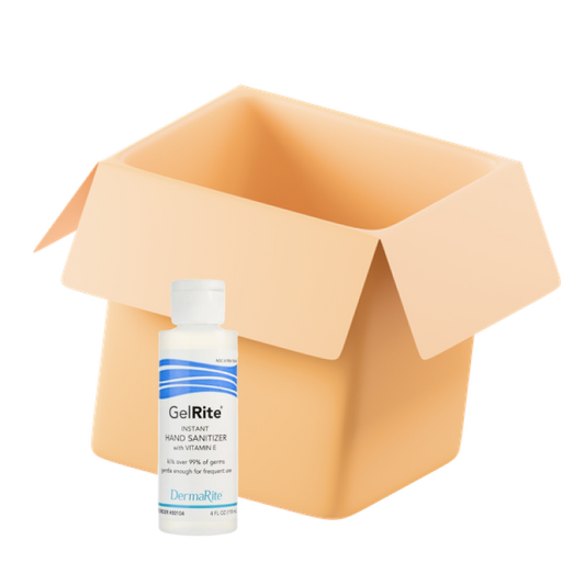 DermaRite GelRite Hand Sanitizer 4oz Bottles,  Case of 24