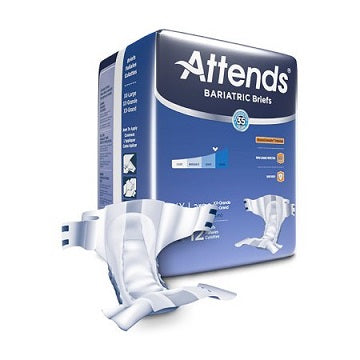 Attends Bariatric Briefs 2XL Diapers with Tabs, Heavy Absorbency