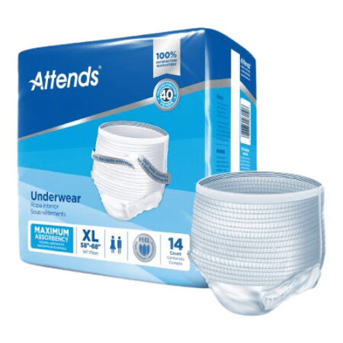 Attends Underwear Pull Up Diapers, Heavy Protection, Bulk Case