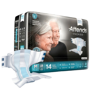 Attends Premier Diapers with Tabs Briefs, Overnight