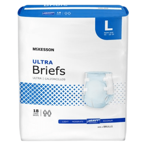 McKesson Ultra Briefs with Tabs, Heavy Protection Adult Diapers