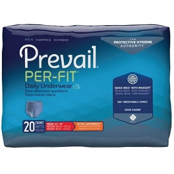 Prevail Per-Fit Men's Pull-Up Underwear, Heavy Absorbency
