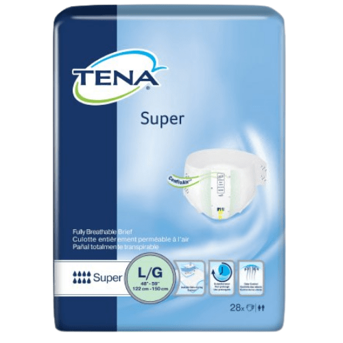 Tena Super Diapers with Tabs Brief, Overnight Absorbency