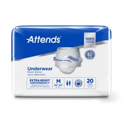 Attends Underwear Pull Up Diapers, Heavy Protection, Bulk Case