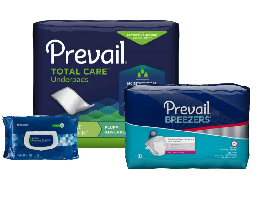 Economy Incontinence Sample Pack 2 | Prevail Breezers Briefs, Bed Pads & Wipes | Try Before You Commit