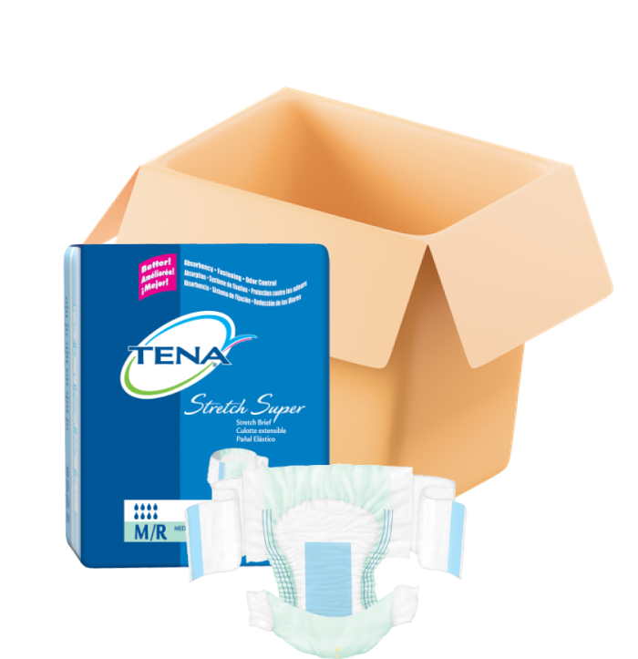 Bulk Tena Stretch Super Diapers For Adults With Tabs, Medium, Large/XL, 3XL