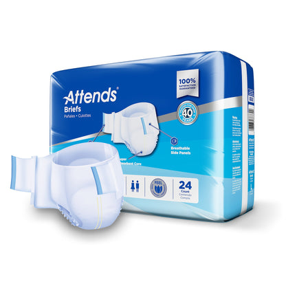 Attends Briefs Diapers with Tabs, Heavy Protection
