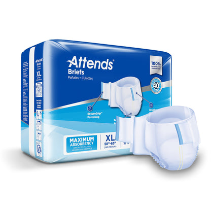 Attends Briefs Diapers with Tabs, Heavy Protection