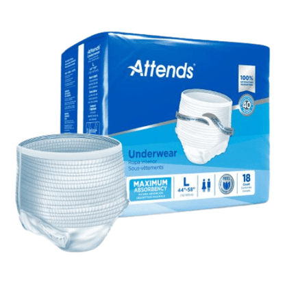 Attends Underwear Pull Up Diapers, Heavy Protection, Bulk Case