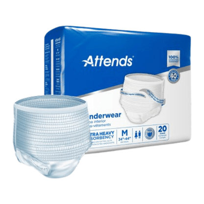Attends Underwear Pull Up Diapers, Heavy Protection, Bulk Case