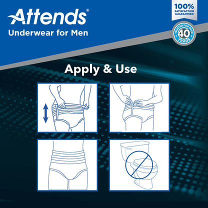 Attends Pull-Up Diapers for Men – Heavy Absorbent Incontinence Underwear