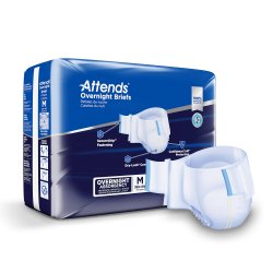 Attends Overnight Briefs With Tabs, with Extended Wear Protection