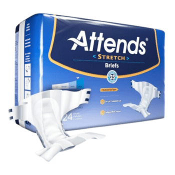 Attends Stretch Briefs With Tabs, Heavy Absorbent 24/PK