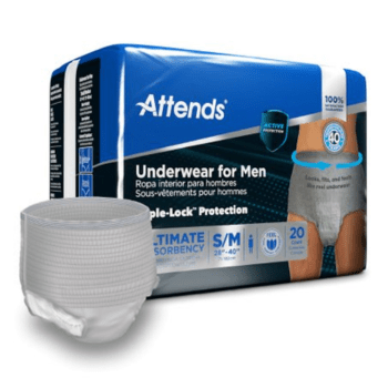Attends For Men Pull-Up Diapers Underwear, Triple-Lock Heavy Protection
