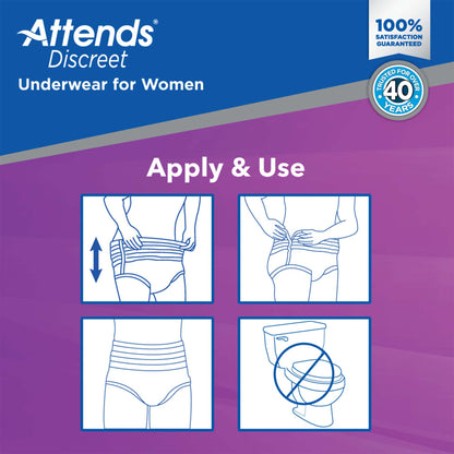 Attends Discreet Pull-Up Underwear for Women – Heavy Absorbent Incontinence Protection