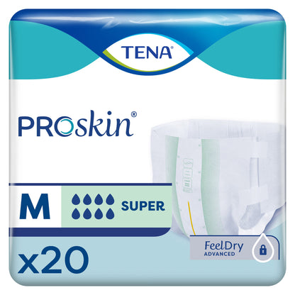 Overnight Incontinence Brief With Tabs TENA ProSkin Super Adult Unisex Disposable Heavy Absorbency