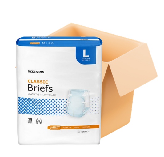 Mckesson Classic Briefs With Tapes, Bulk Case