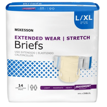 Mckesson Extended Wear Briefs, Heavy Absorbent Diapers With Tabs