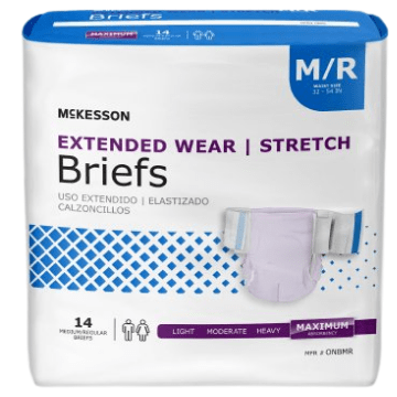 Mckesson Extended Wear Briefs, Heavy Absorbent Diapers With Tabs