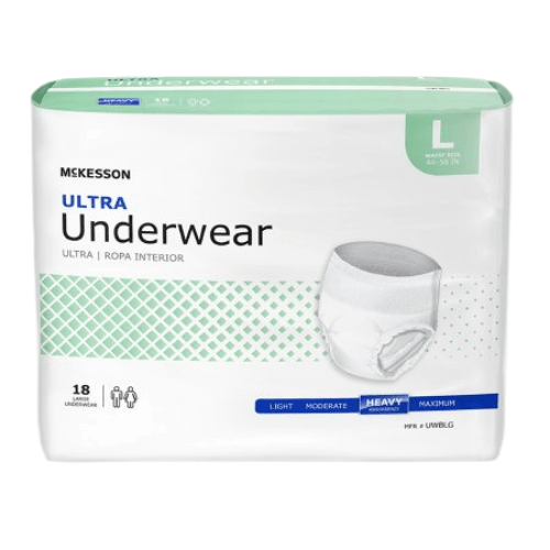 Ropa interior Mckesson Ultra, pañales extraíbles muy absorbentes