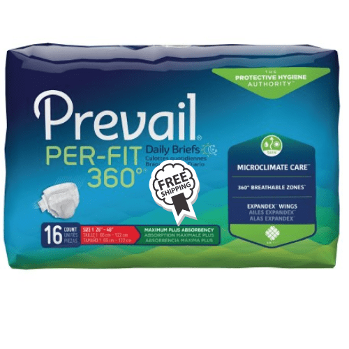 Prevail 360 Per-Fit Briefs With Tabs, Heavy Absorbent Adult Diapers