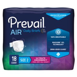 Prevail Air Heavy Absorbent Adult Diapers with Tapes, Heavy Absorbency