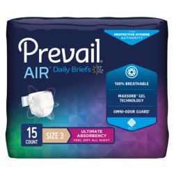 Prevail Air Heavy Absorbent Adult Diapers with Tapes, Heavy Absorbency