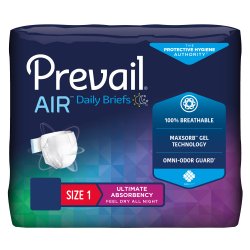 Prevail Air Heavy Absorbent Adult Diapers with Tapes, Heavy Absorbency