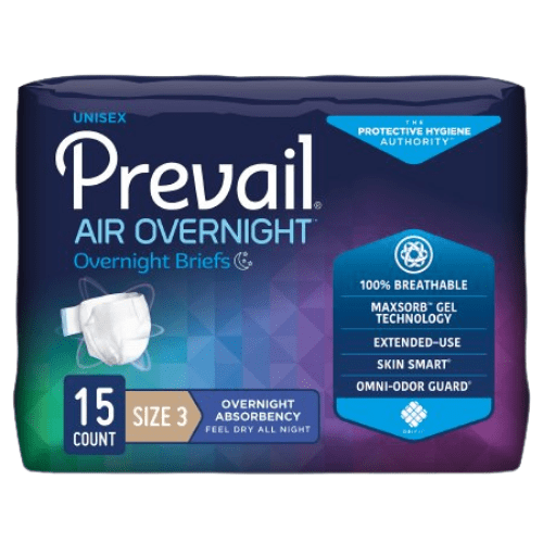 Prevail Air Overnight Briefs, pañal súper absorbente con pestañas