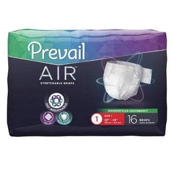 Pañales absorbentes pesados ​​Prevail Air para adultos con pestañas - Estuche a granel