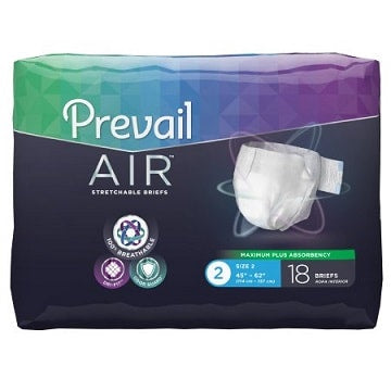 Pañales absorbentes pesados ​​Prevail Air para adultos con pestañas - Estuche a granel