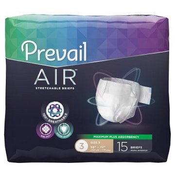 Pañales absorbentes pesados ​​Prevail Air para adultos con pestañas - Estuche a granel