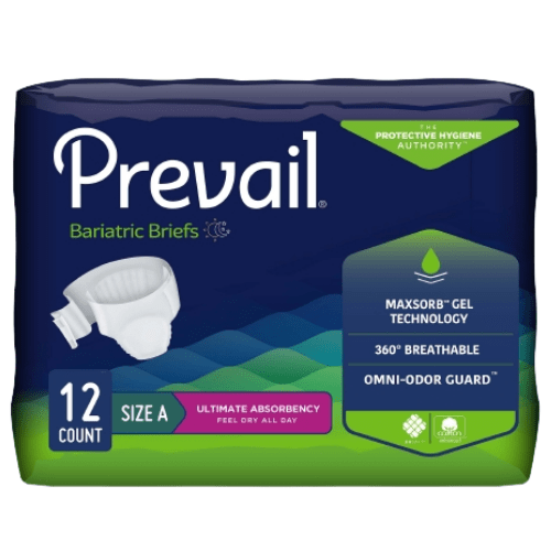 Calzoncillos bariátricos 2XL Prevail, pañales XXL muy absorbentes