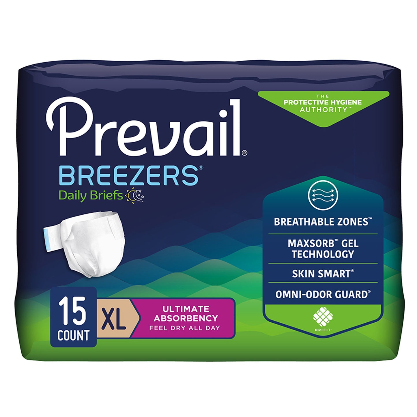 Prevail Breezers Adult Briefs with Tabs – Heavy Absorbency
