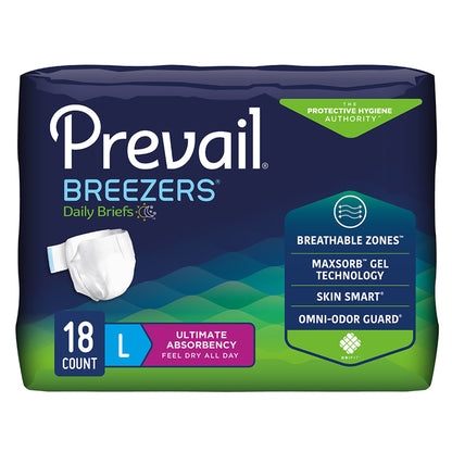 Prevail Breezers Adult Briefs with Tabs – Heavy Absorbency