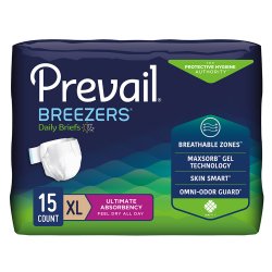 Prevail Breezers Diapers with Tabs Brief, Heavy Absorbency