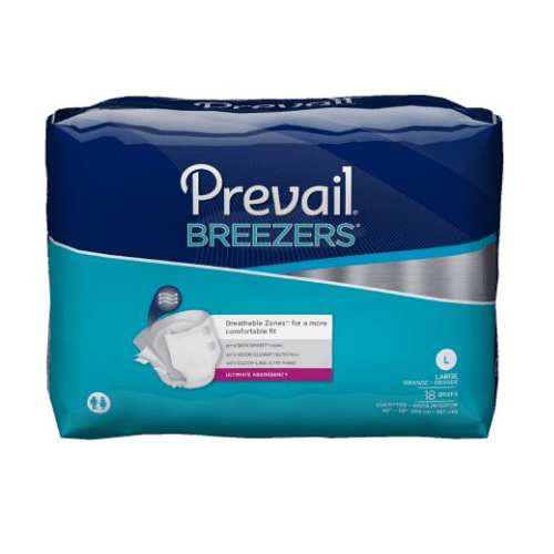 Prevail Breezers Briefs Diapers With Tabs, Heavy Absorbent