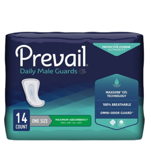 Prevail PV-811 Protectores masculinos diarios para hombres, estuche/120 almohadillas