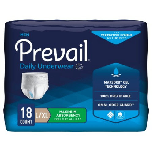 Prevail Daily Underwear for Men Pull-up Diapers, Heavy Absorbency