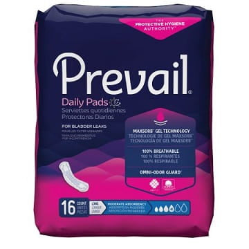 Prevail Pads Forros diarios para incontinencia, 11 pulgadas, talla única