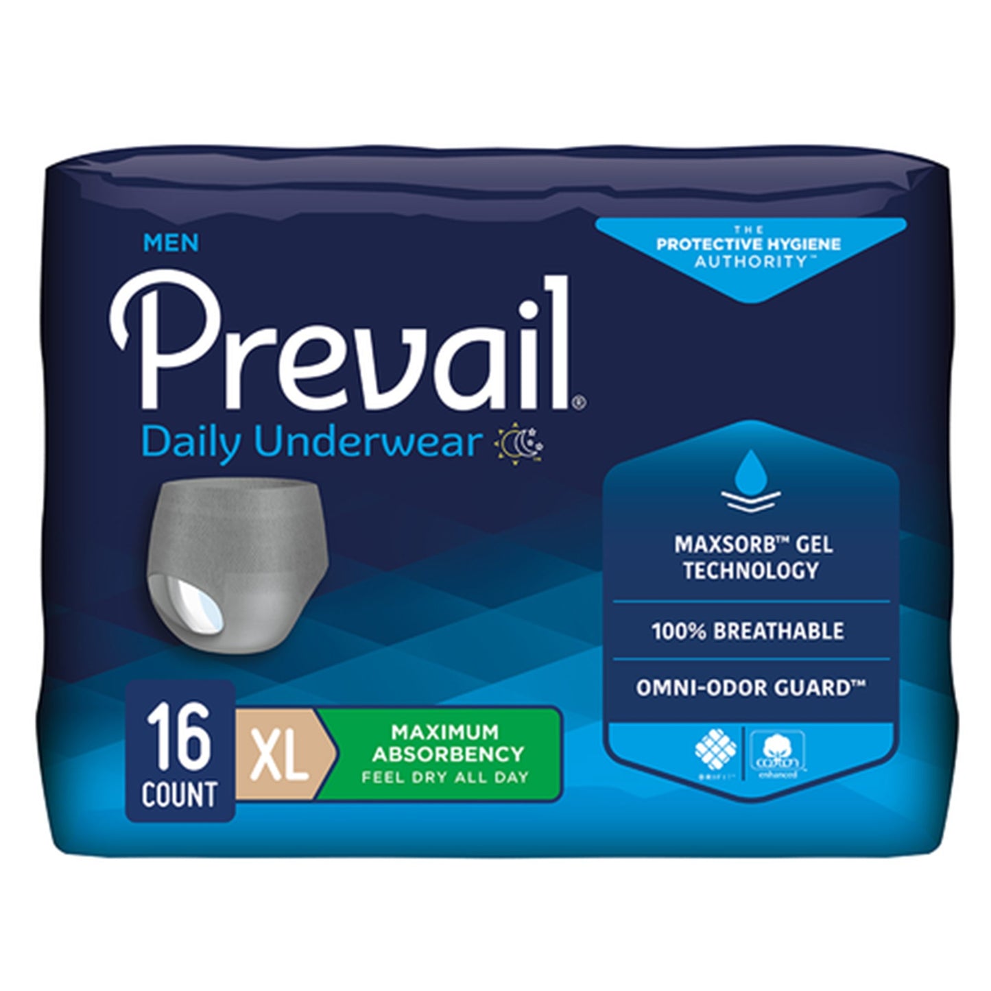 Prevail Ropa interior diaria para HOMBRE, Pull Ups muy absorbentes