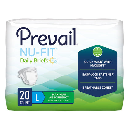 Prevail Nu-Fit Briefs, pañales muy absorbentes con pestañas