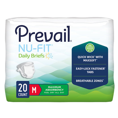 Prevail Nu-Fit Briefs, pañales muy absorbentes con pestañas