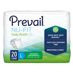 Prevail Nu-Fit Briefs Diapers with Tabs, Heavy Absorbency