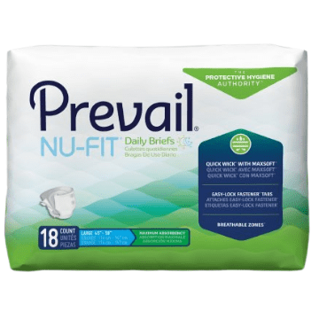 Prevail Nu-Fit Briefs, Heavy Absorbent Diapers With Tabs