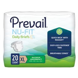 Prevail Nu-Fit Briefs Diapers with Tabs, Heavy Absorbency