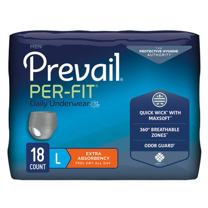 Prevail Per-Fit Men's Pull-Up Underwear, Heavy Absorbency