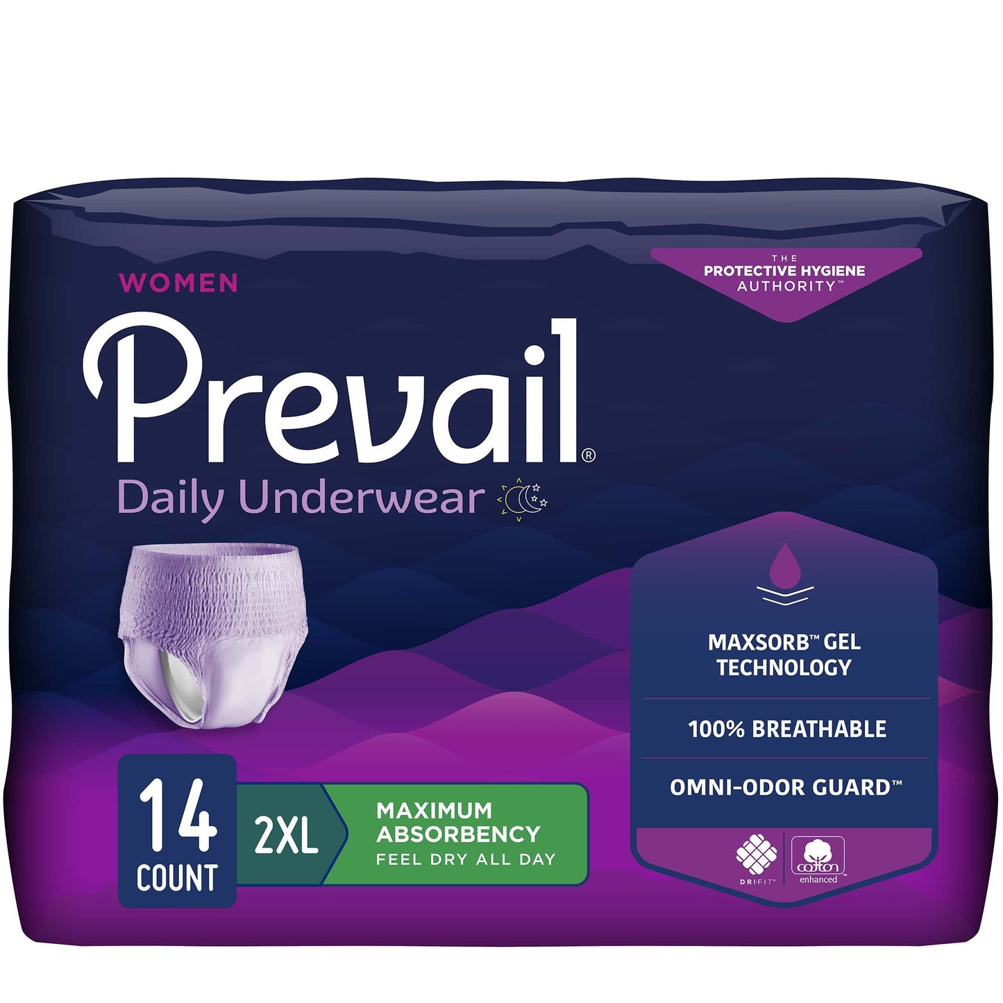 Prevail para mujeres pañales diarios, ropa interior máxima absorbente